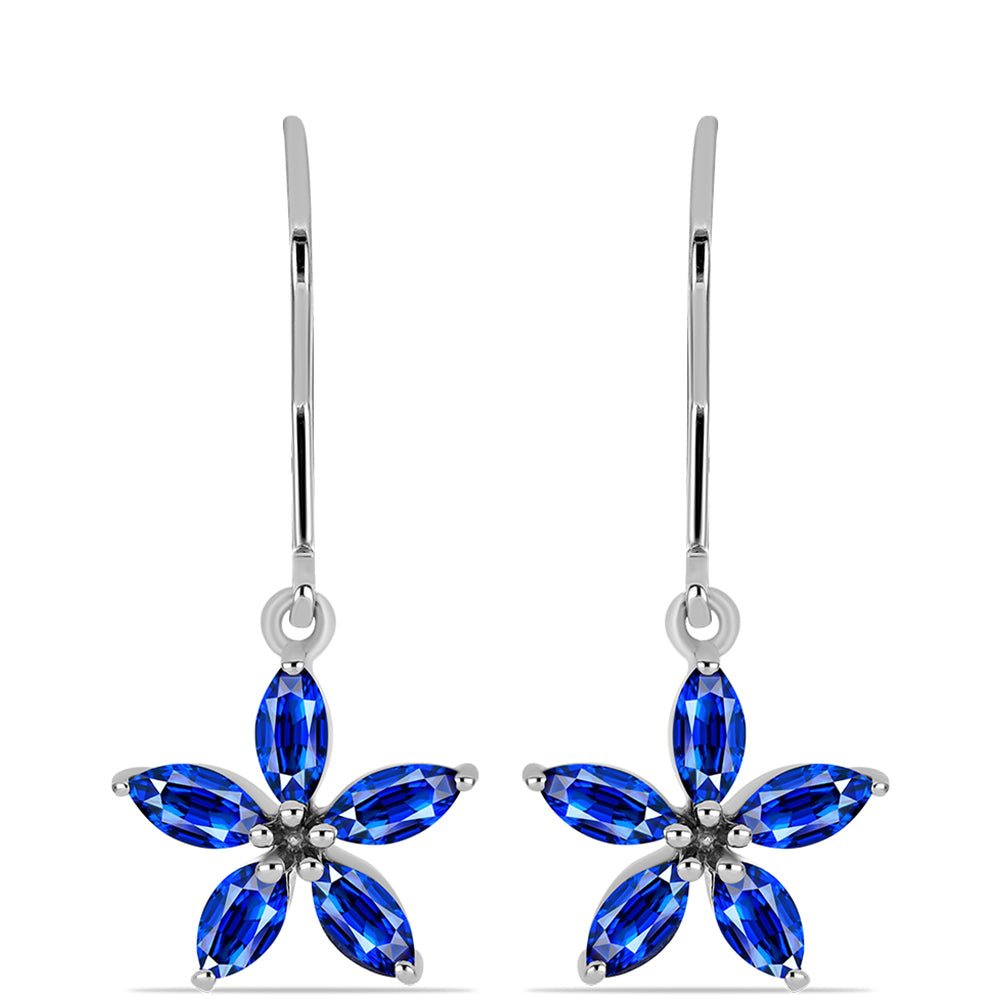 Cercei din Argint 925 ( 2.09 grame ) cu Safir Albastru Australian 2.03 Carate