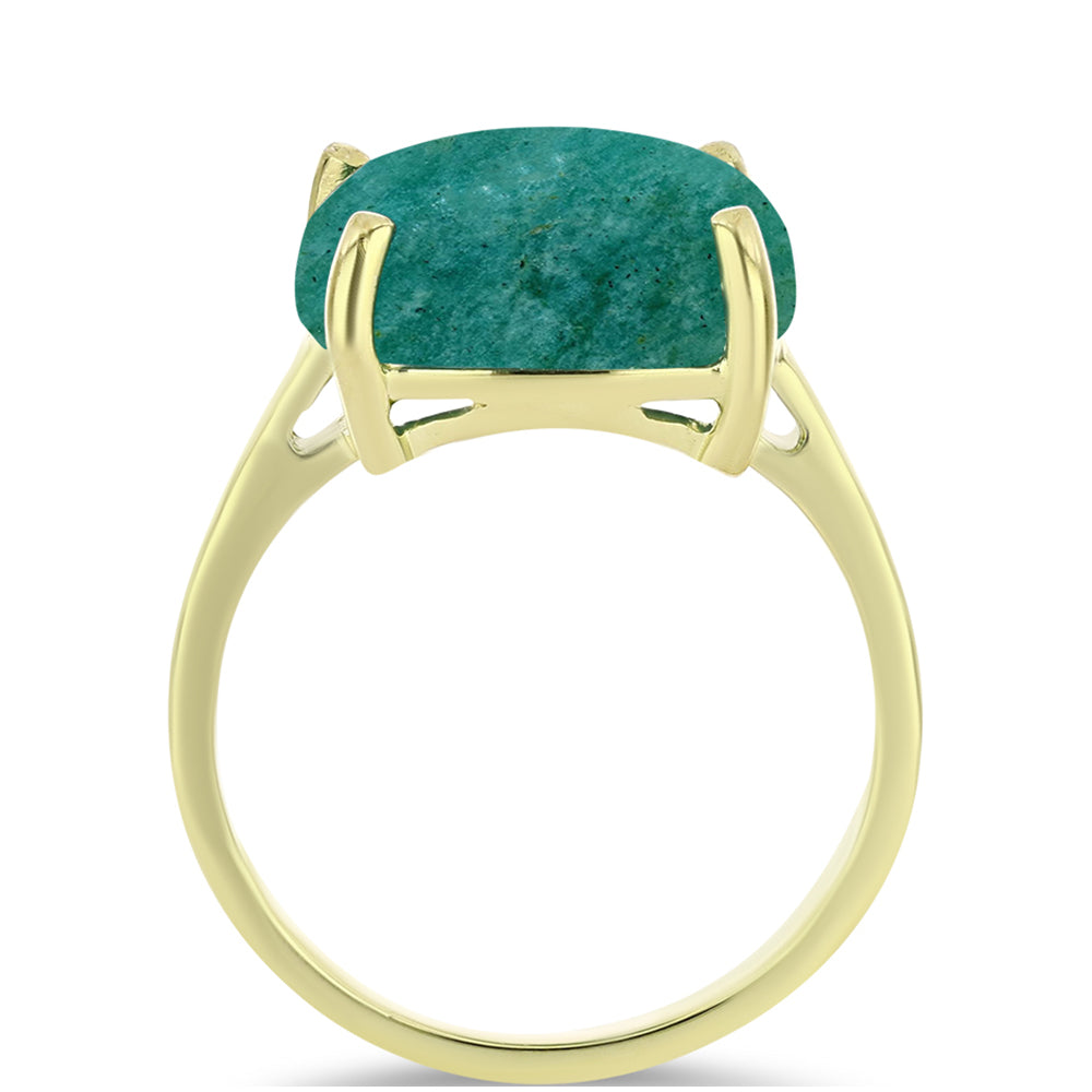 Inel din Argint 925 Placat cu Aur ( 2.39 grame ) cu Amazonit 8 Carate