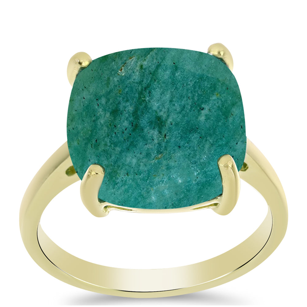 Inel din Argint 925 Placat cu Aur ( 2.39 grame ) cu Amazonit 8 Carate 3 