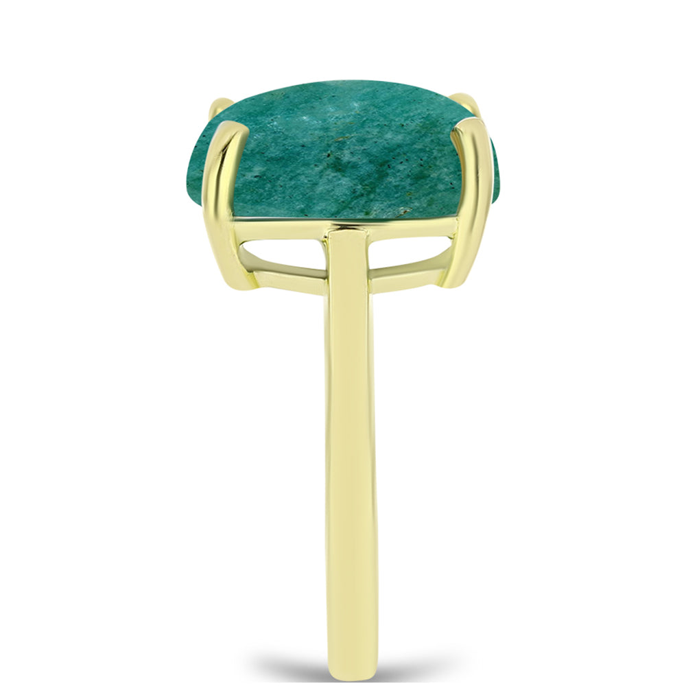 Inel din Argint 925 Placat cu Aur ( 2.39 grame ) cu Amazonit 8 Carate 4 