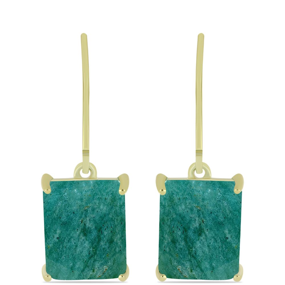 Cercei din Argint 925 Placat cu Aur ( 2.52 grame ) cu Amazonit 11.41 Carate 1 