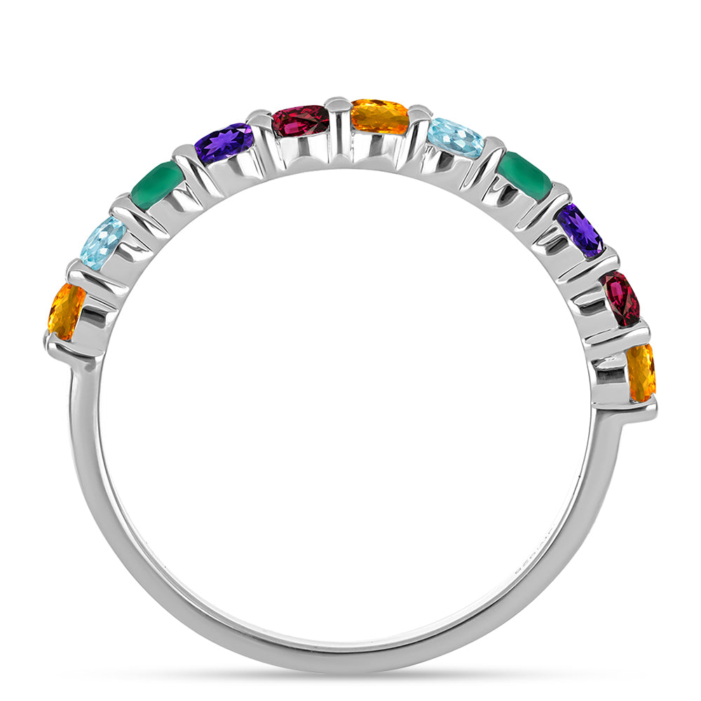 Inel din Argint 925 ( 2.03 grame ) cu Ametist Marocan și Agat Verde 1.31 Carate