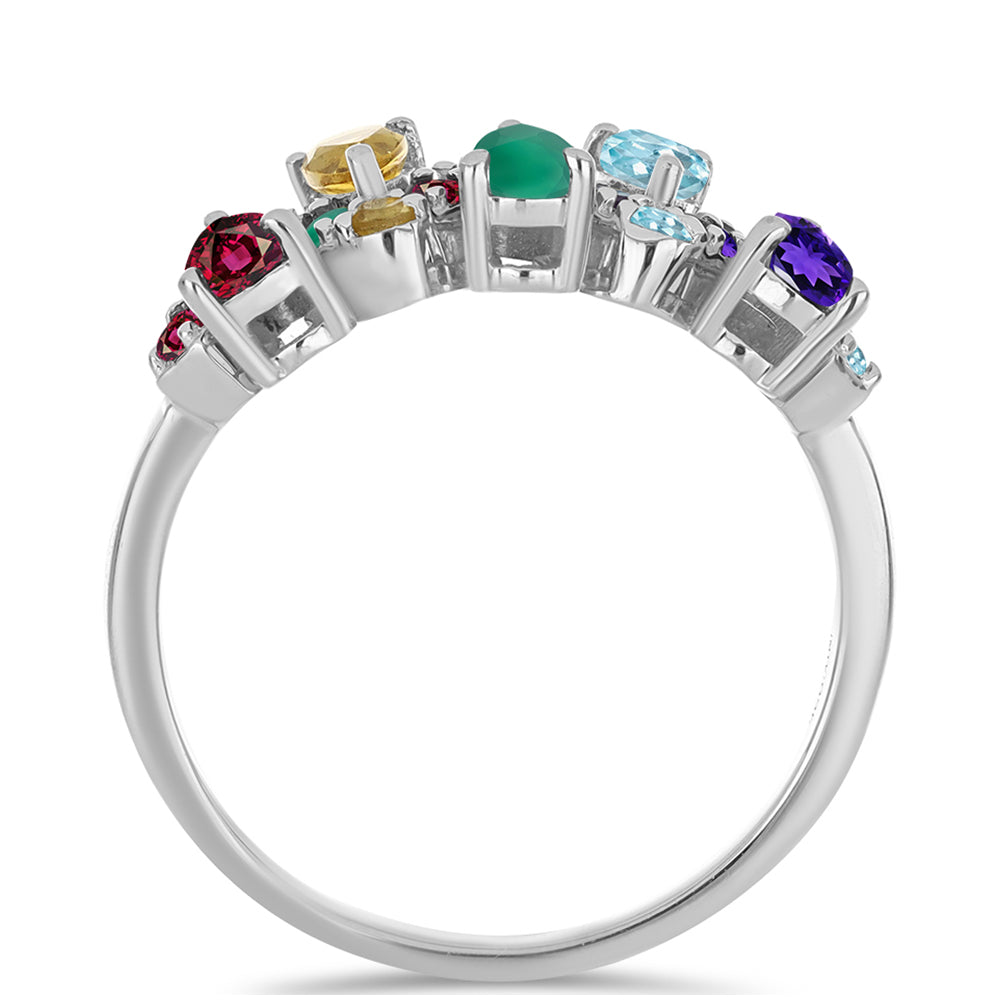 Inel din Argint 925 ( 3.04 grame ) cu Ametist Marocan și Agat Verde 1.66 Carate