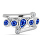 Inel din Argint 925 ( 3.29 grame ) cu Safir Albastru Australian și Topaz Alb 1.22 Carate