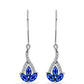 Cercei din Argint 925 ( 1.98 grame ) cu Safir Albastru Australian și Topaz Alb 1.6 Carate