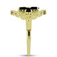 Inel din Argint 925 Placat cu Aur ( 3.09 grame ) cu Spinel Negru 1.14 Carate