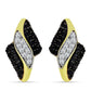 Cercei din Argint 925 Placat cu Aur ( 2.69 grame ) cu Spinel Negru și Topaz Alb 0.49 Carate