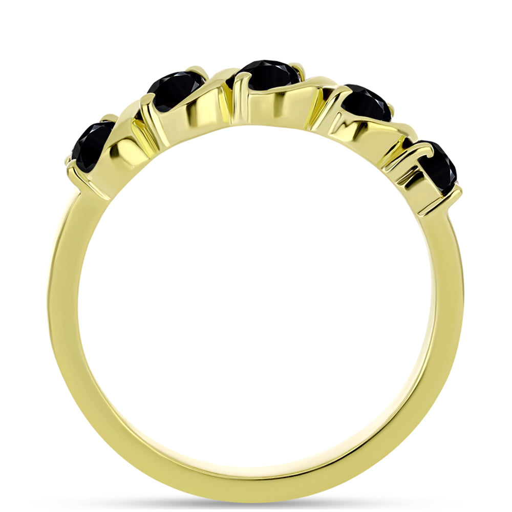 Inel din Argint 925 Placat cu Aur ( 2.14 grame ) cu Spinel Negru 0.66 Carate