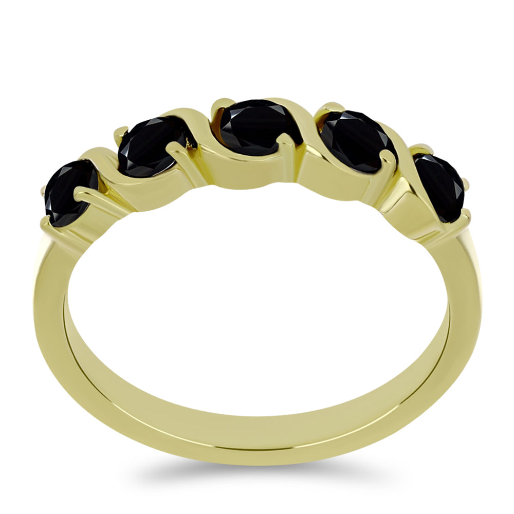 Inel din Argint 925 Placat cu Aur ( 2.14 grame ) cu Spinel Negru 0.66 Carate 3 