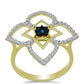 Inel din Argint 925 Placat cu Aur ( 3.29 grame ) cu Diamant Albastru și Topaz Alb 0.55 Carate
