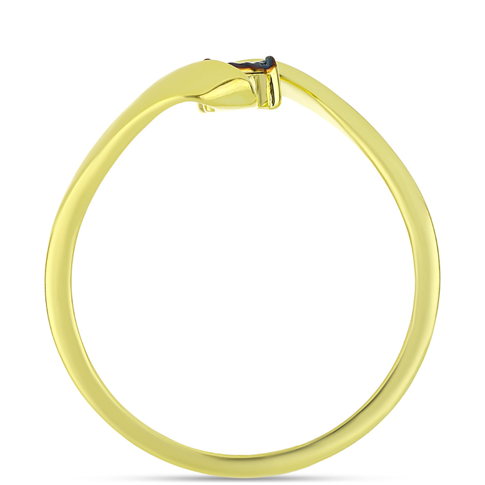 Inel din Argint 925 Placat cu Aur ( 1.93 grame ) cu Diamant Albastru 0.01 Carate