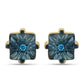 Cercei din Argint 925 Placat cu Aur ( 1.48 grame ) cu Diamant Albastru 0.02 Carate