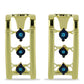 Cercei din Argint 925 Placat cu Aur ( 5.5 grame ) cu Diamant Albastru 0.04 Carate