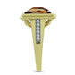 Inel din Argint 925 Placat cu Aur ( 3.75 grame ) cu Cuarț Coniac și Topaz Alb 3.24 Carate
