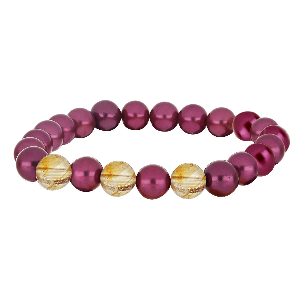 Set din Pepită ( 36.3 grame ) cu Perlă de cultură Violet și Citrin Ural 181.5 Carate ( Brățară )