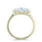 Inel din Argint 925 Placat cu Aur ( 2.89 grame ) cu Piatra Lunii Curcubeu 2.18 Carate