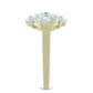 Inel din Argint 925 Placat cu Aur ( 2.89 grame ) cu Piatra Lunii Curcubeu 2.18 Carate