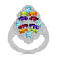 Inel din Argint 925 ( 4.79 grame ) cu Ametist Marocan și Peridot Changbai 3.58 Carate