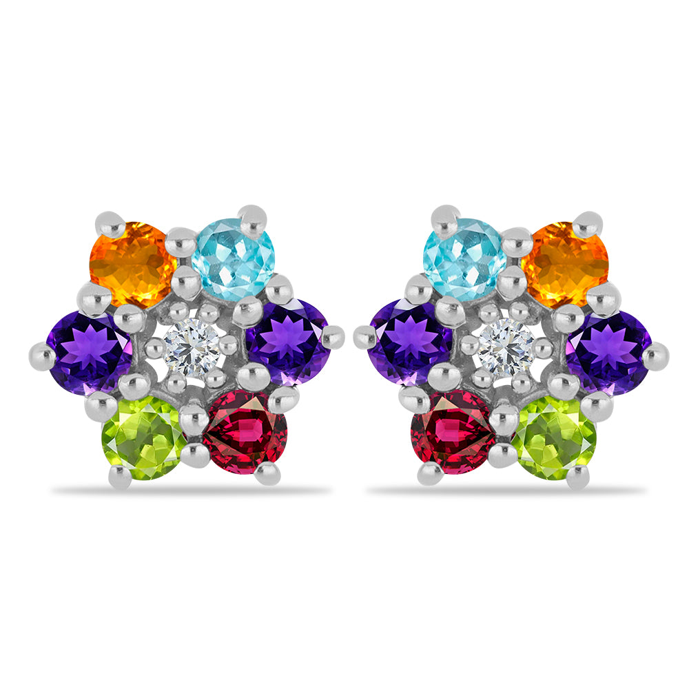 Cercei din Argint 925 ( 2.07 grame ) cu Ametist Marocan și Peridot Changbai 1.51 Carate 1 