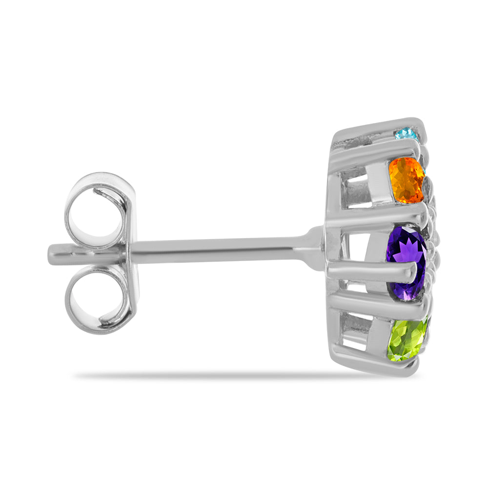 Cercei din Argint 925 ( 2.07 grame ) cu Ametist Marocan și Peridot Changbai 1.51 Carate 2 