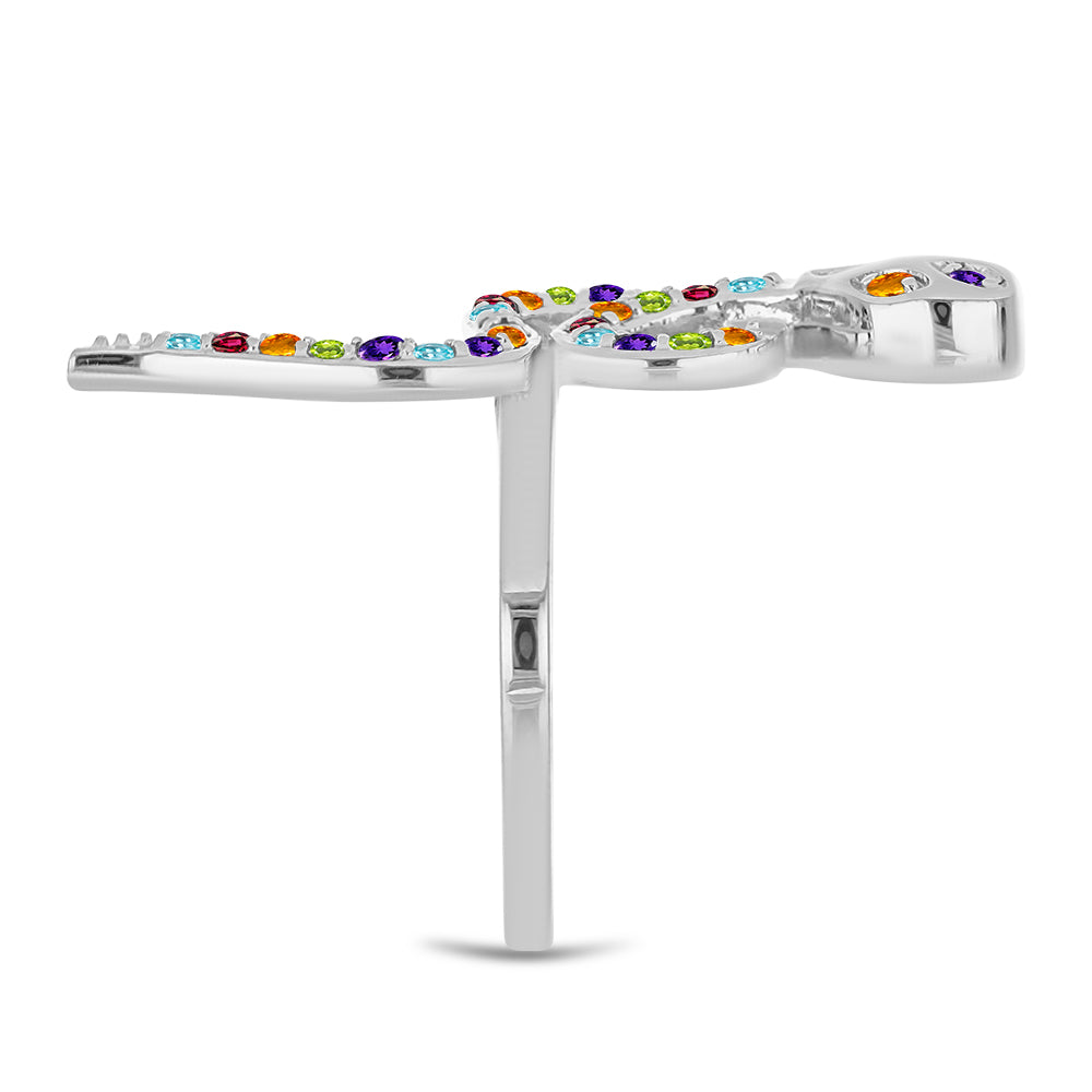 Inel din Argint 925 ( 3.15 grame ) cu Ametist Marocan și Citrin Ural 0.57 Carate 4 