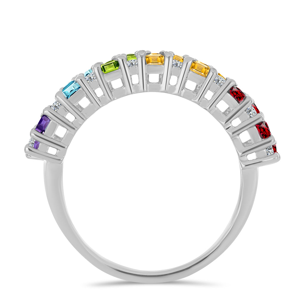 Inel din Argint 925 ( 3.74 grame ) cu Ametist Marocan și Peridot Changbai 2.59 Carate 3 