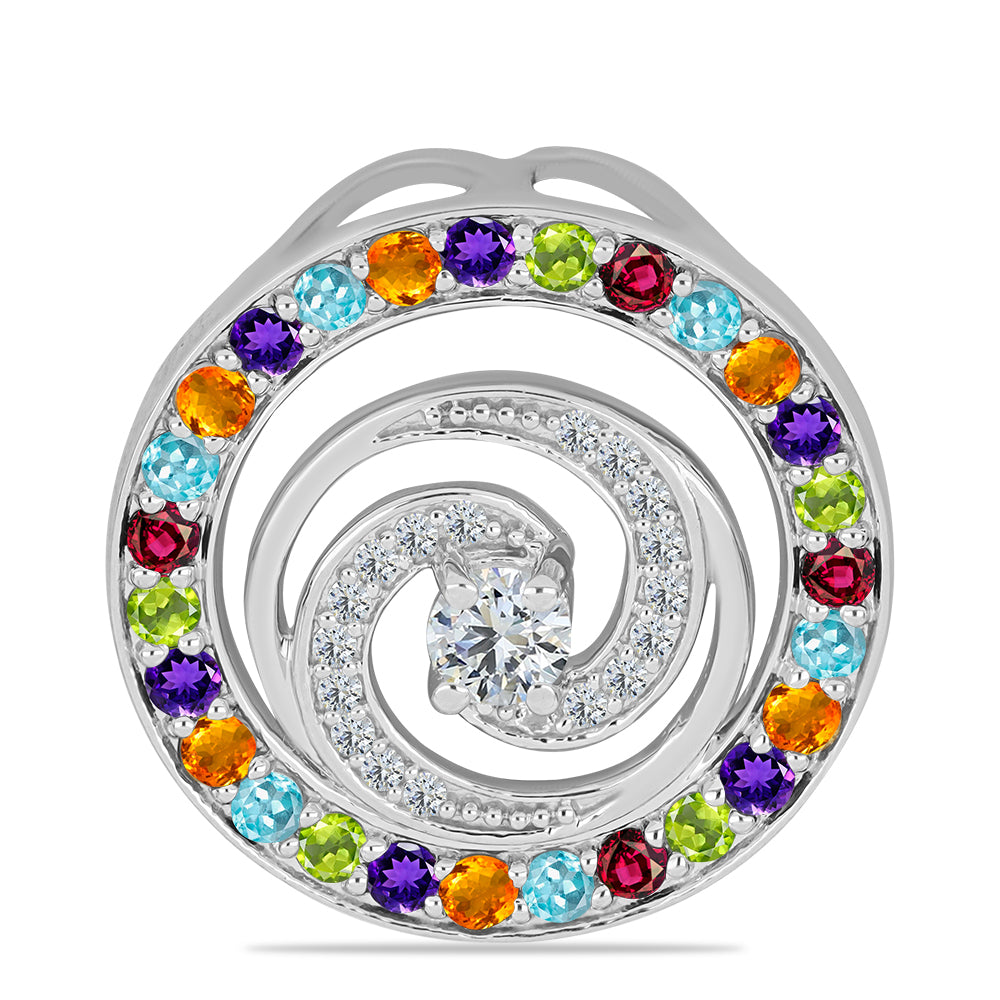 Pandantiv din Argint 925 ( 2.53 grame ) cu Ametist Marocan și Citrin Rio Golden 1.51 Carate