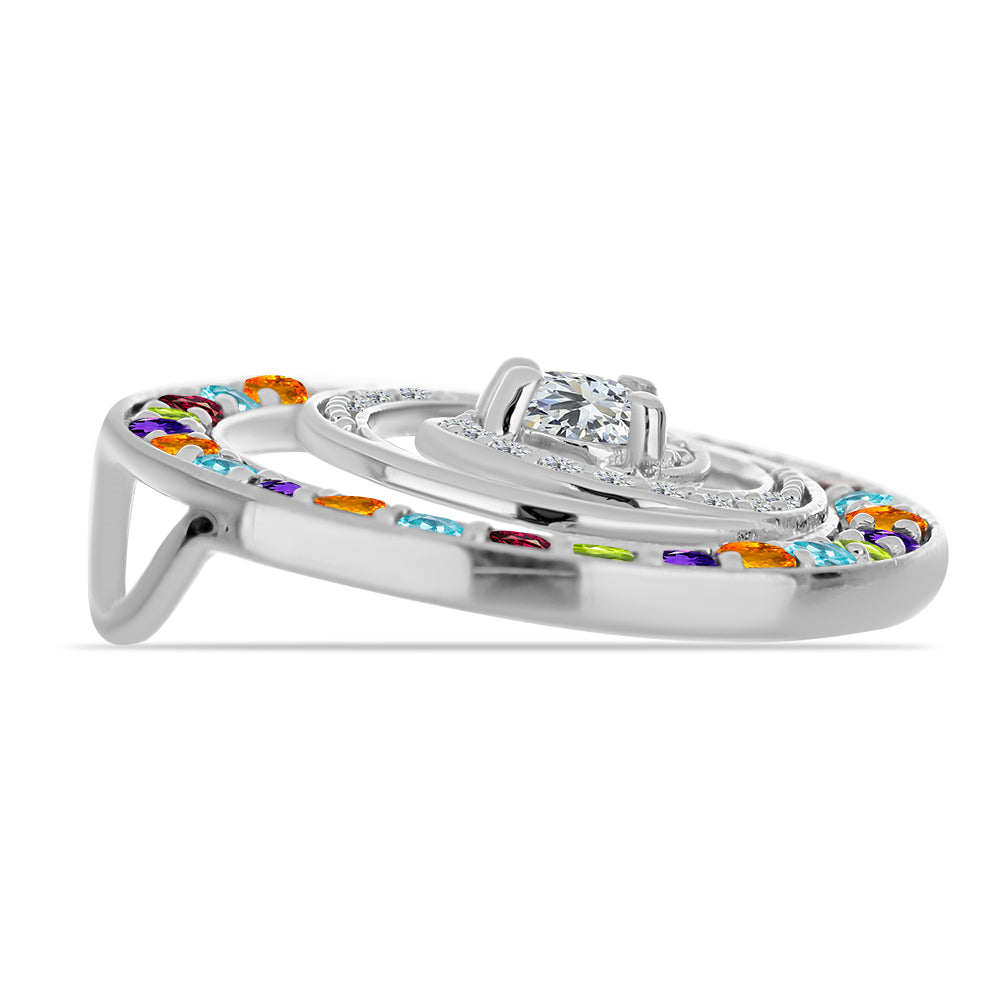 Pandantiv din Argint 925 ( 2.53 grame ) cu Ametist Marocan și Citrin Rio Golden 1.51 Carate