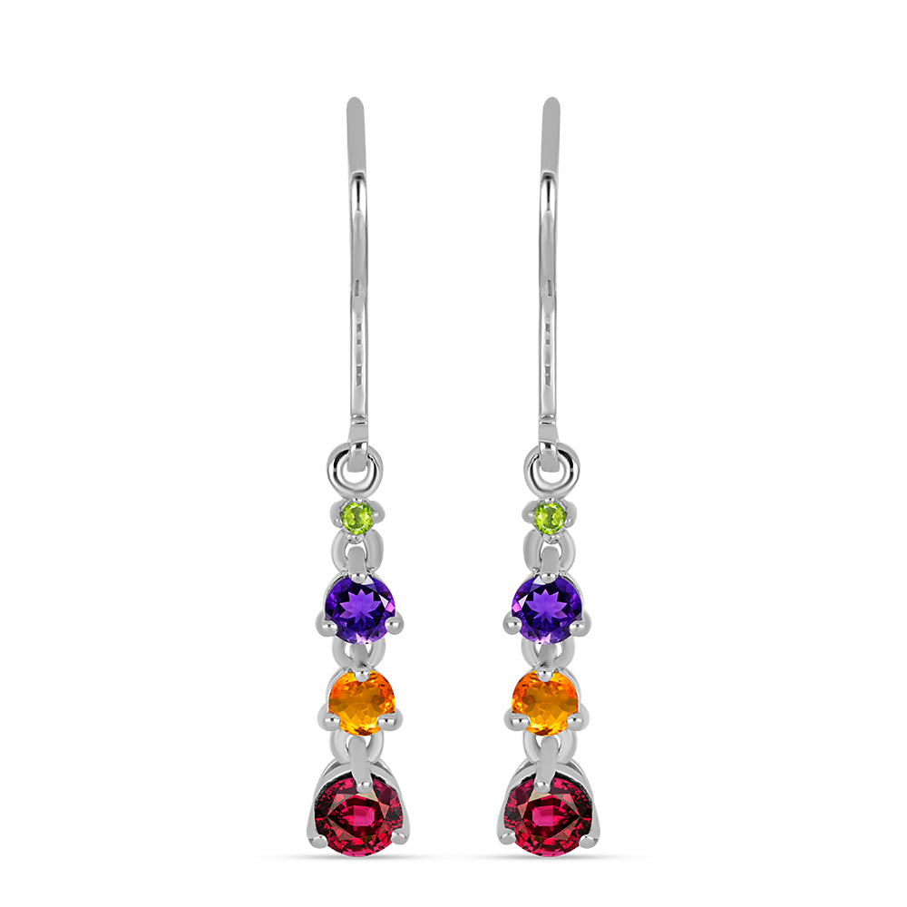 Cercei din Argint 925 ( 1.89 grame ) cu Ametist Marocan și Citrin Rio Golden 1.19 Carate