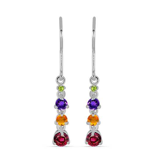 Cercei din Argint 925 ( 1.89 grame ) cu Ametist Marocan și Citrin Rio Golden 1.19 Carate