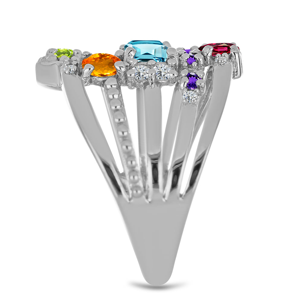 Inel din Argint 925 ( 4.86 grame ) cu Ametist Marocan și Citrin Rio Golden 1.62 Carate 4 