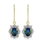 Cercei din Argint 925 Placat cu Aur ( 3.08 grame ) cu Opal Etiopian Negru Lega Dembi și Topaz Alb 1.85 Carate