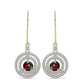 Cercei din Argint 925 Placat cu Aur ( 3.95 grame ) cu Opal Etiopian Negru Lega Dembi și Topaz Alb 1.32 Carate