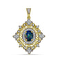 Pandantiv din Argint 925 Placat cu Aur ( 2.89 grame ) cu Opal Etiopian Negru Lega Dembi și Topaz Alb 1.2 Carate