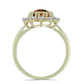Inel din Argint 925 Placat cu Aur ( 2.28 grame ) cu Cuarț Coniac și Topaz Alb 2.36 Carate
