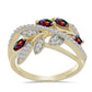 Inel din Argint 925 Placat cu Aur ( 3.73 grame ) cu Opal Etiopian Negru Lega Dembi și Topaz Alb 0.8 Carate