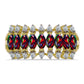 Inel din Argint 925 Placat cu Aur ( 3.24 grame ) cu Opal Etiopian Negru Lega Dembi și Topaz Alb 1.11 Carate