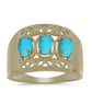 Inel din Argint 925 Placat cu Aur ( 6.59 grame ) cu Turcoaz ”Frumoasa Adormită” 1.26 Carate