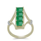 Inel din Argint 925 Placat cu Aur ( 4.02 grame ) cu Smarald Brazilian și Topaz Alb 2.32 Carate
