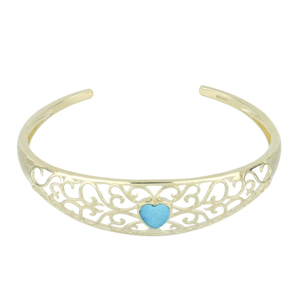 Brățară din Argint 925 Placat cu Aur ( 13.13 grame ) cu Turcoaz ”Frumoasa Adormită” 1.08 Carate 1 