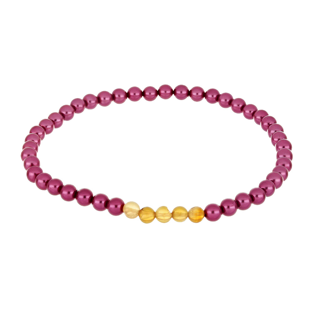 Set din Argint 925 Placat cu Aur ( 1.08 grame ) cu Perlă de cultură Violet și Citrin Ural 187.86 Carate ( Brățară )