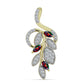Pandantiv din Argint 925 Placat cu Aur ( 1.97 grame ) cu Opal Etiopian Negru Lega Dembi și Topaz Alb 0.4 Carate
