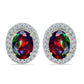 Cercei din Argint 925 Placat cu Aur ( 2.2 grame ) cu Opal Etiopian Negru Lega Dembi și Topaz Alb 1.31 Carate
