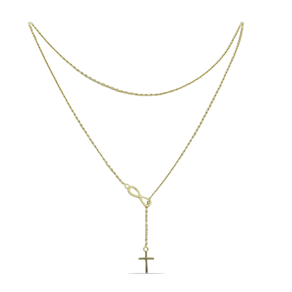 Cruce Lanț din Argint 925 Placat cu Aur ( 3.61 grame ) ( Colier ) 1 