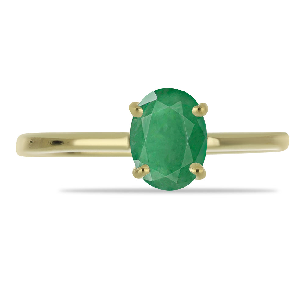 Inel din Argint 925 Placat cu Aur ( 1.94 grame ) cu Smarald Brazilian 1.33 Carate