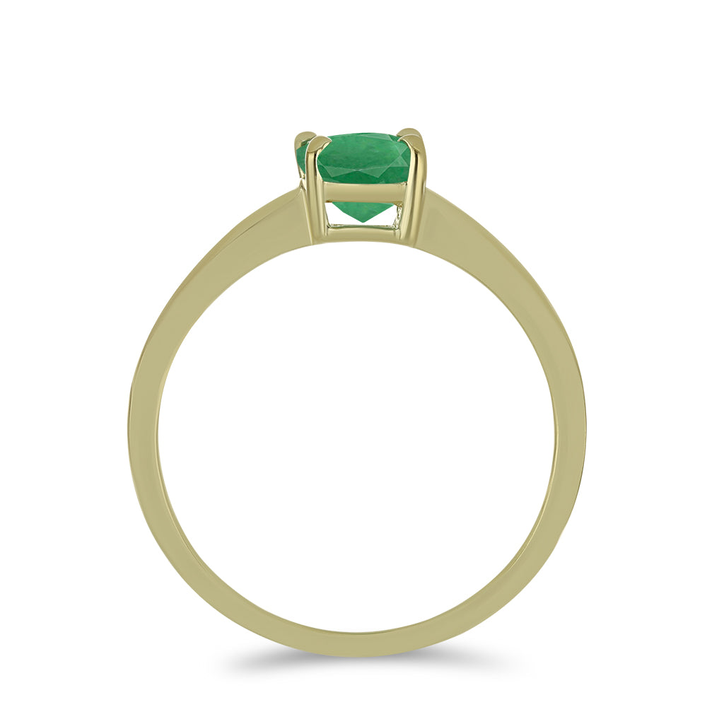 Inel din Argint 925 Placat cu Aur ( 1.94 grame ) cu Smarald Brazilian 1.33 Carate 2 