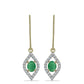 Cercei din Argint 925 Placat cu Aur ( 2 grame ) cu Smarald Brazilian și Topaz Alb 1.02 Carate