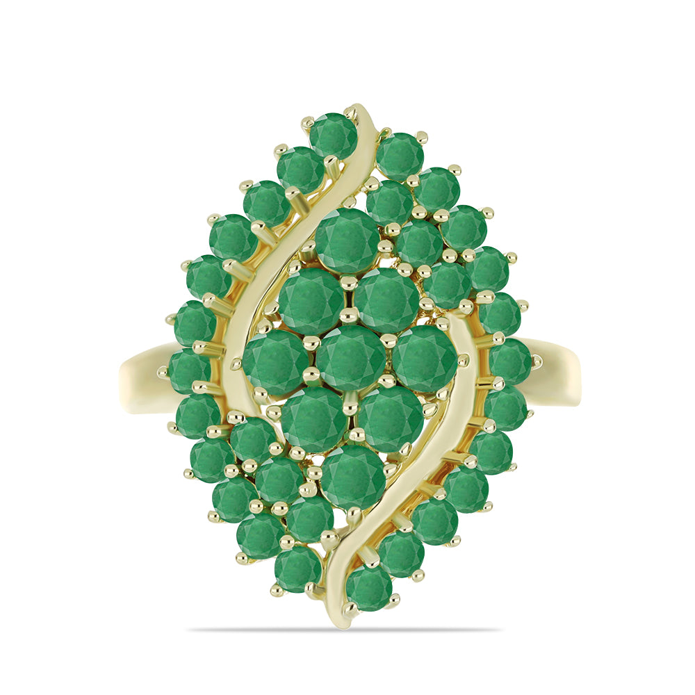 Inel din Argint 925 Placat cu Aur ( 4.11 grame ) cu Smarald Brazilian 2.36 Carate