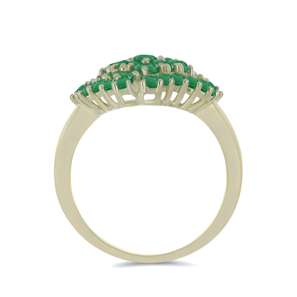 Inel din Argint 925 Placat cu Aur ( 4.11 grame ) cu Smarald Brazilian 2.36 Carate 2 