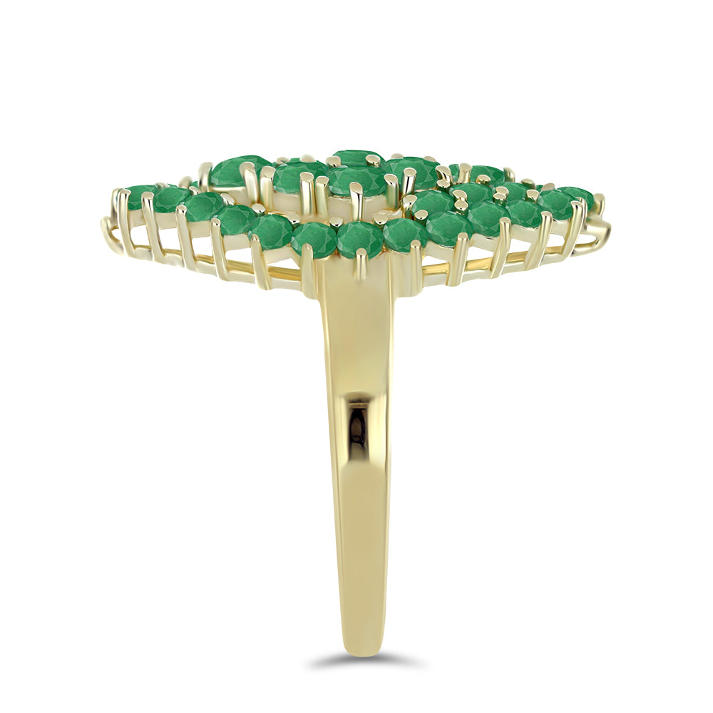 Inel din Argint 925 Placat cu Aur ( 4.11 grame ) cu Smarald Brazilian 2.36 Carate